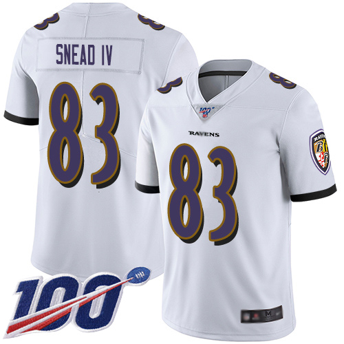 Baltimore Ravens Limited White Men Willie Snead IV Road Jersey NFL Football 83 100th Season Vapor Untouchable